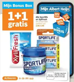 Albert Heijn Alle Sportlife en XyliFresh aanbieding