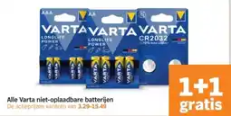 Albert Heijn Alle Varta niet-oplaadbare batterijen aanbieding