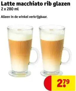 Kruidvat Latte macchiato rib glazen aanbieding