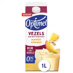 PLUS Optimel Drinkyoghurt vezels Mango Ananas 0% aanbieding