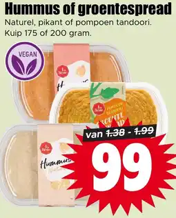 Dirk Hummus of groentespread aanbieding