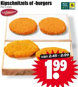 Dirk Kipschnitzels of burgers aanbieding