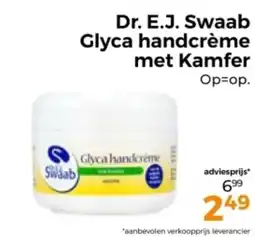 Trekpleister Dr. E.J. Swaab Glyca handcrème met Kamfer aanbieding