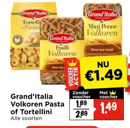 Vomar Voordeelmarkt Grand Italia Volkoren Pasta of Tortellini aanbieding