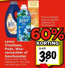 Vomar Voordeelmarkt Lenor Vloeibaar, Pods, Wasverzachter of Geurbooster aanbieding