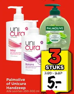 Vomar Voordeelmarkt Palmolive of Unicura Handzeep aanbieding