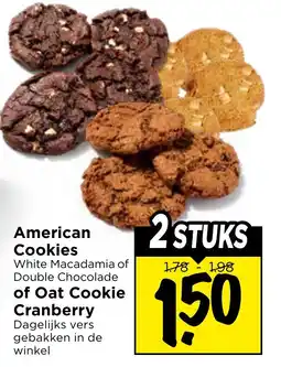 Vomar Voordeelmarkt American Cookies of Oat Cookie Cranberry aanbieding
