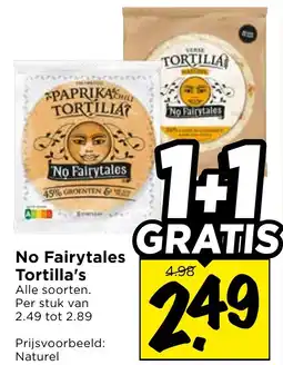Vomar Voordeelmarkt No Fairytales Tortilla's aanbieding