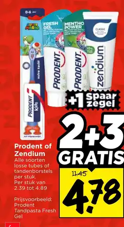 Vomar Voordeelmarkt Prodent of Zendium per stuk. aanbieding
