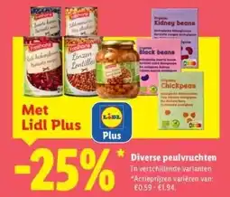 Lidl Diverse peulvruchten aanbieding