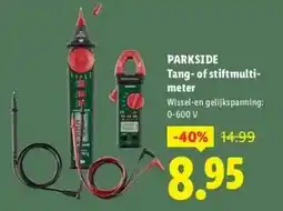 Lidl PARKSIDE Tang-of stiftmulti- meter aanbieding