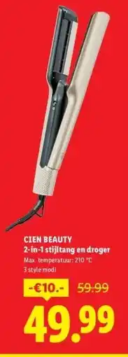 Lidl CIEN BEAUTY 2-in-1 stijltang en droger aanbieding