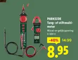 Lidl PARKSIDE Tang-of stiftmulti- meter aanbieding