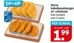 Hoogvliet Verse kabeljauwburger of schnitzel aanbieding