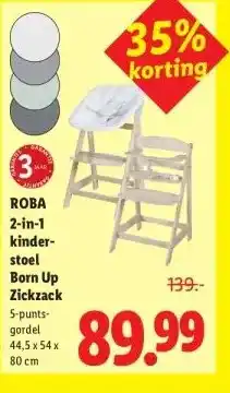 Lidl ROBA 2-in-1 kinder- stoel Born Up Zickzack aanbieding