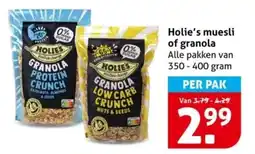 Hoogvliet Holie's muesli of granola aanbieding