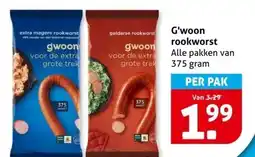 Hoogvliet G'woon rookworst aanbieding