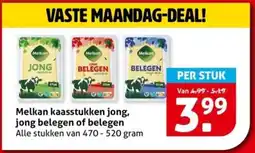Hoogvliet Melkan kaasstukken jong, jong belegen of belegen aanbieding
