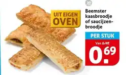 Hoogvliet Beemster kaasbroodje of saucijzen broodje aanbieding