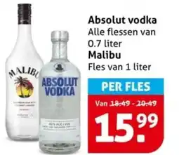 Hoogvliet Absolut vodka Malibu aanbieding