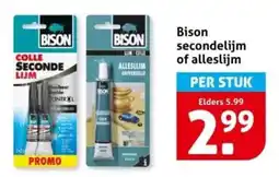 Hoogvliet Bison secondelijm of alleslijm aanbieding