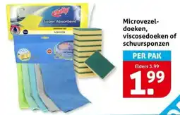 Hoogvliet Microvezel doeken, viscosedoeken of schuursponzen aanbieding