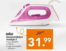 Blokker BRAUN Stoomstrijkijzer TexStyle 3 aanbieding
