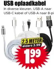 Dirk USB oplaadkabel aanbieding