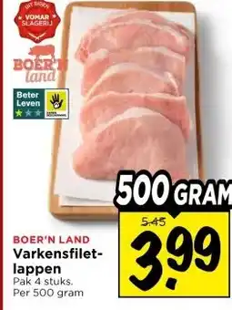 Vomar Voordeelmarkt BOER'N LAND Varkensfilet- lappen aanbieding