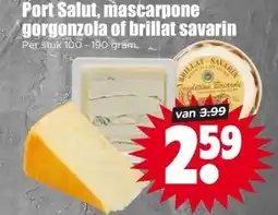 Dirk Port Salut, mascarpone gorgonzola of brillat savarin aanbieding