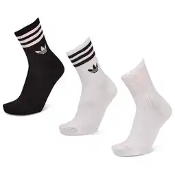 Foot Locker Adidas Mid Cut Crew 3 Pack Sokken Unisex - Wit - Maat 40-42 aanbieding