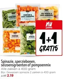 Jumbo Spinazie, sperziebonen, seizoensgroenten of pompoenmix aanbieding