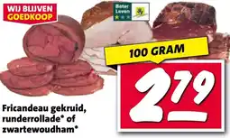 Nettorama Fricandeau gekruid, runderrollade of zwartewoudham* aanbieding
