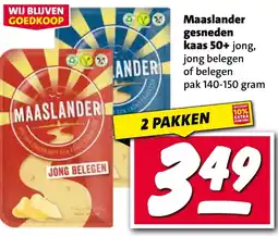 Nettorama Maaslander gesneden kaas 50+ aanbieding