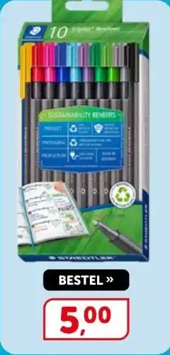 Boekenvoordeel Staedtler triplus fineliner aanbieding