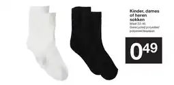 Zeeman Kinder, dames of heren sokken aanbieding