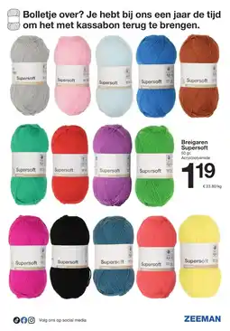 Zeeman Breigaren Supersoft aanbieding