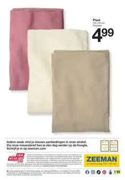 Zeeman Plaid aanbieding