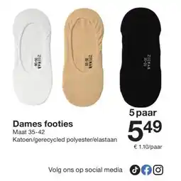 Zeeman Dames footies aanbieding