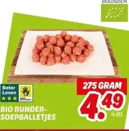 Dekamarkt BIO RUNDER- SOEPBALLETJES aanbieding