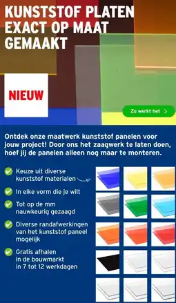 GAMMA KUNSTSTOF PLATEN EXACT OP MAAT GEMAAKT aanbieding