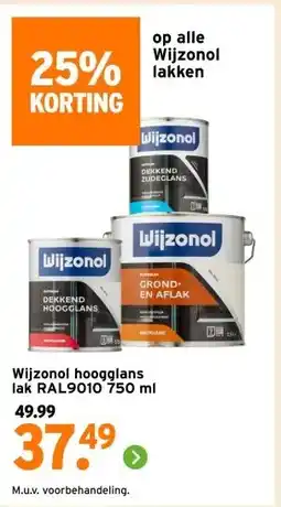GAMMA Wijzonol hoogglans lak RAL9010 aanbieding