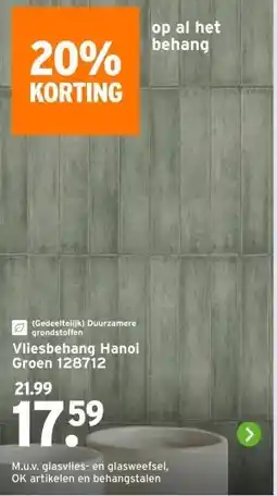GAMMA Vliesbehang Hanoi Groen 128712 aanbieding