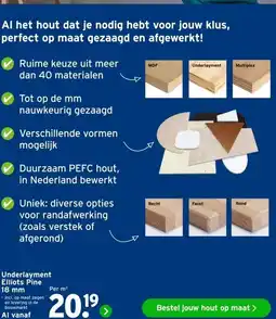 GAMMA Underlayment Elliots Pine 18 mm aanbieding