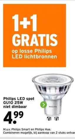 GAMMA Philips LED spot GU10 25W niet dimbaar aanbieding