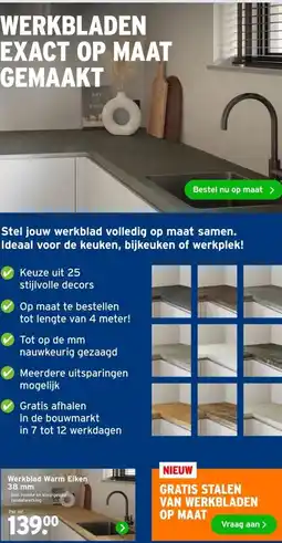 GAMMA Werkblad Warm Eiken 38 mm aanbieding