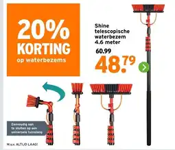 GAMMA Shine telescopische waterbezem aanbieding