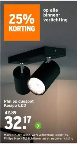 GAMMA Philips duospot Kosipo LED aanbieding