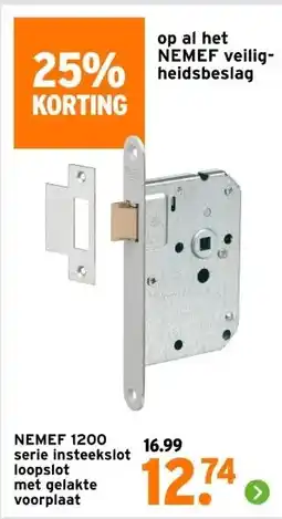 GAMMA NEMEF 1200 serie insteekslot loopslot met gelakte voorplaat aanbieding