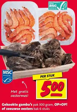 Nettorama Gekookte gamba's of zeeuwse oesters aanbieding
